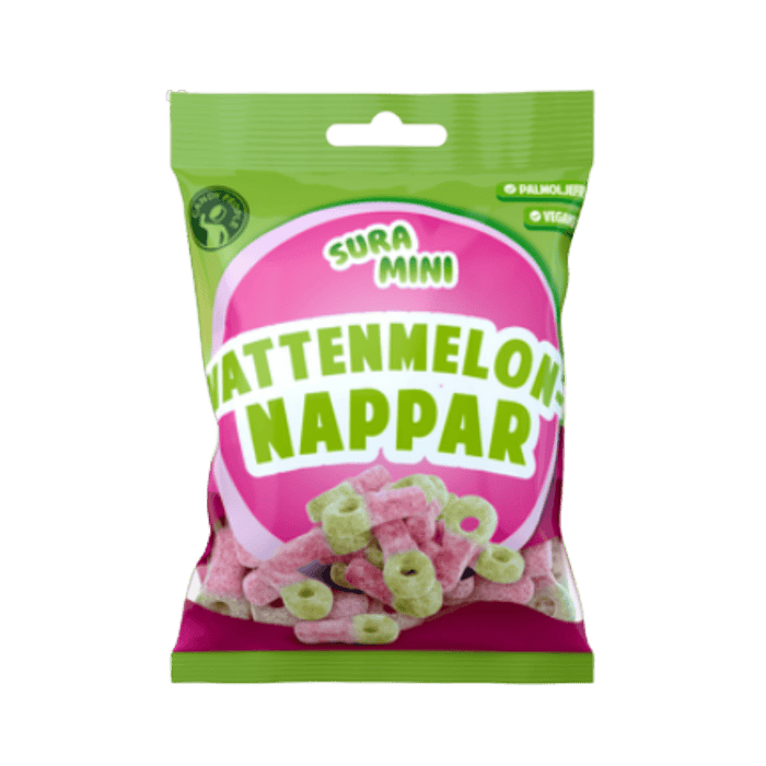Mini sucettes à la pastèque acidulée