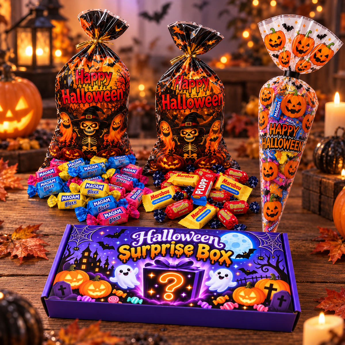 Assortiment de friandises et chocolats d'Halloween