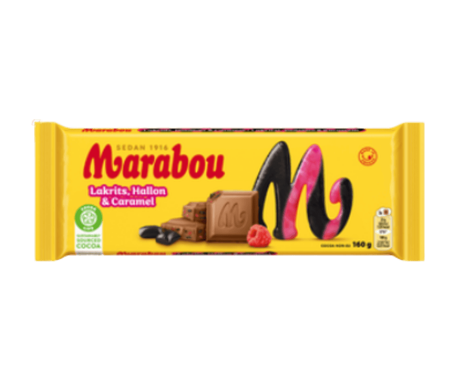 Marabou Licorice, Raspberry & Caramel 160g