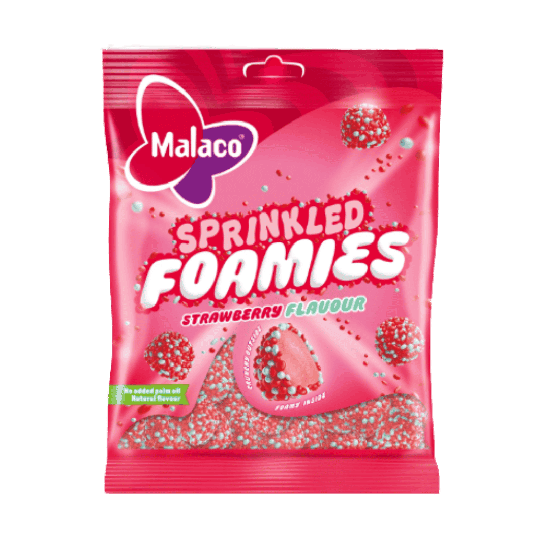 Malaco Sprinkled Foamies Strawberry 110g
