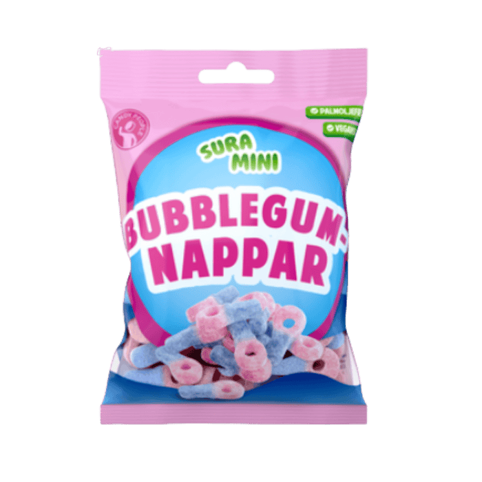 Tétines acidulées au chewing-gum