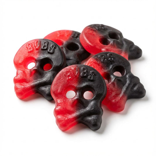 Raspberry Licorice Skulls