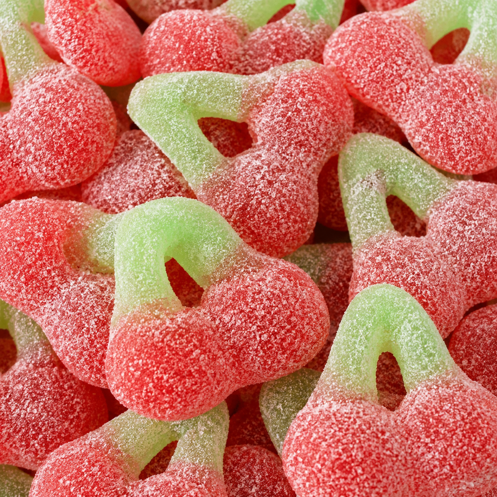 Happy Cherries Sour close-up candy